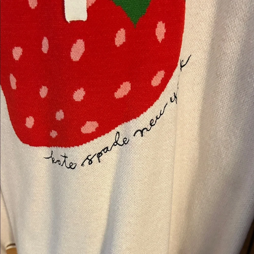 Kate Spade  Sweater Hoodie with Strawberry Design - Cream and Red - Picture 2 of 5